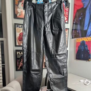 a new day Women's Black Faux Leather Pants